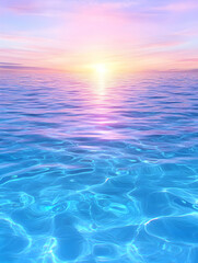 Obraz premium Serene ocean sunset with pastel sky and calm turquoise water AI generative
