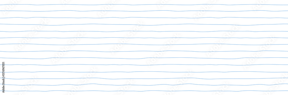 Poster line paper pattern. linear notebook seamless background. vector school white and blue striped page. 