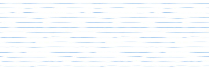 Line Paper Pattern. Linear Notebook Seamless Background. Vector School White and Blue Striped Page. Grid Hand Drawn Texture