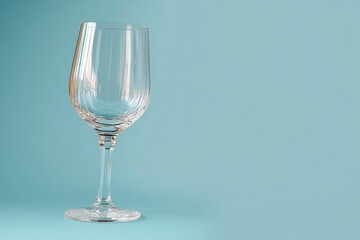Fototapeta premium Elegant Vintage Crystal Wine Glass on Soft Blue Background