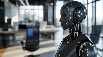 Ai-powered humanoid assistant in modern office environment