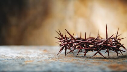 Fototapeta premium Crown of Thorns Symbolizing Christ's Sacrifice for Easter and Good Friday Reflections