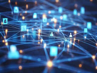 Global Network Connections for Digital Landscape.