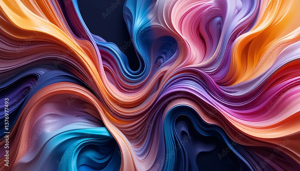 Aufkleber dynamic multicolored swirls create a stunning, abstract fluid art background