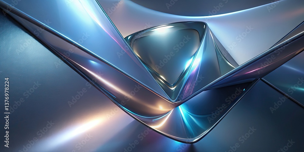 Poster abstract metallic forms background