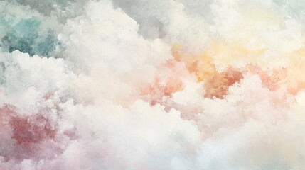 Obraz premium Dreamy pastel cloudscape; soft, textured hues