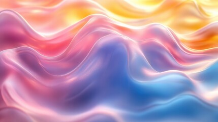 Obraz premium Holographic Abstract Texture Soft Pastel Flowing Dreamy Lighting