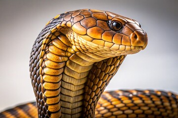 Fototapeta premium King Cobra Close Up: Majestic Serpent in Natural Habitat - Stock Photo