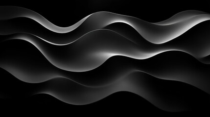 Obraz premium Monochrome Black Abstract Art with Dark Lines and Smooth Textures for Modern Design