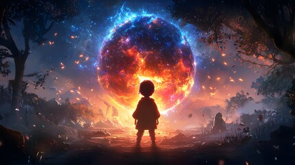 Enchanted adventures of a child under the celestial sphere