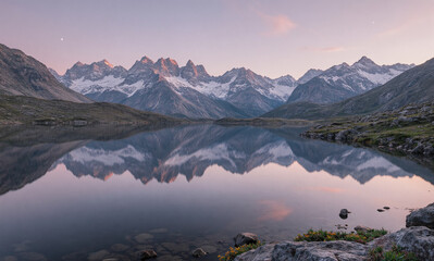 Majestic Mountain Reflection at Dusk