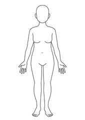 女性の全身　前