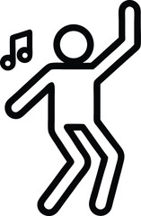 Music and Dance Thin Line Icon. vector illustration