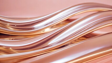 Abstract Rose Gold Wave Background