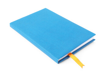 Book with ribbon bookmark isolated on white