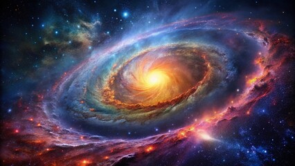 Majestic Nebula Galaxy: Breathtaking Space View with Copy Space for Text Overlay