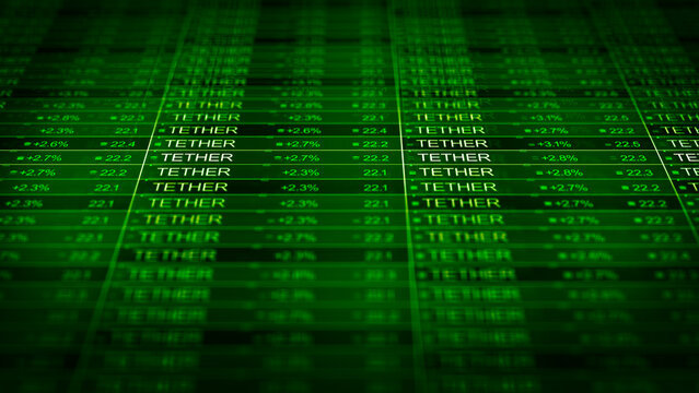 Tether Stock Market Investment Data - Positive Returns - Green Version