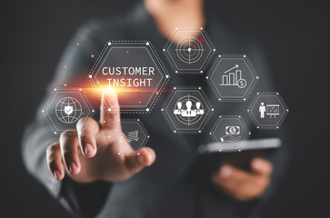Customer insight marketing concept. Increase customer loyalty and using customer insight to build...