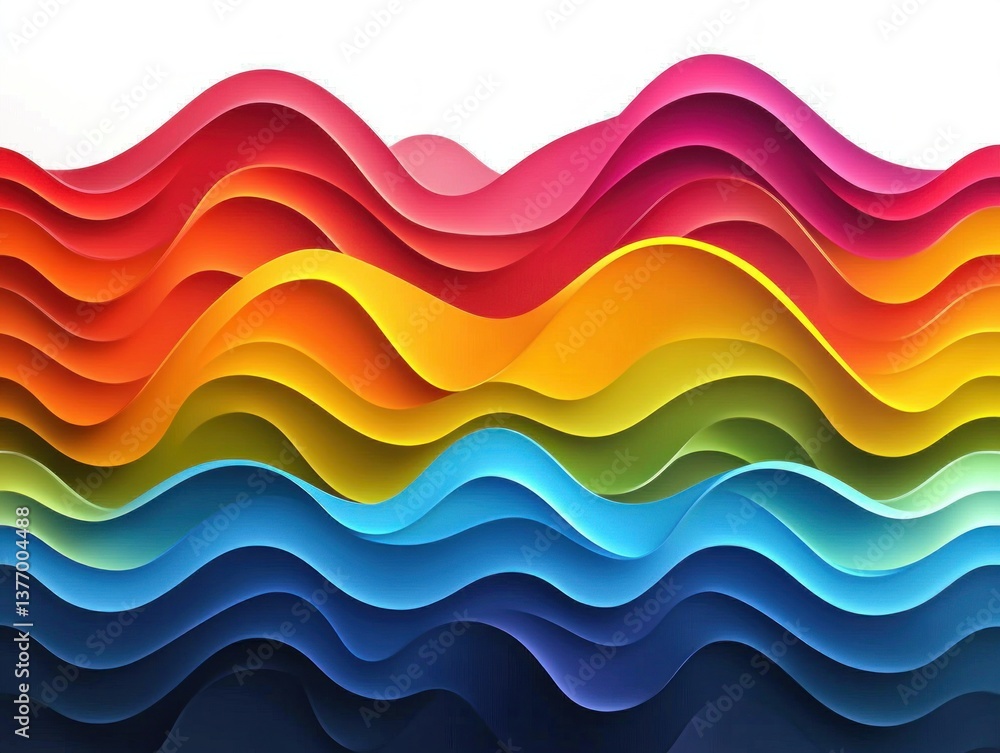 Poster colorful wave patterns abstract design with vibrant colors and minimalistic style