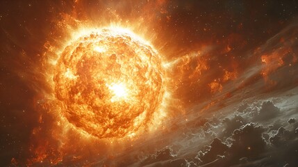 Obraz premium Cosmic Inferno - Exploding Star in Space