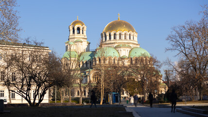 View of Patriarchal Cathedral of Saint Alexander Nevski in Sofia, Bulgaria