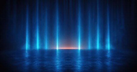 Futuristic Technology Background with Abstract Digital Design and Glowing Blue Light for Modern Science Wallpaper and Business Web Banner