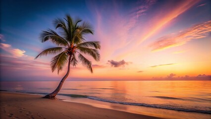 Minimalist Beach Scene: Sun, Sand, and Sea