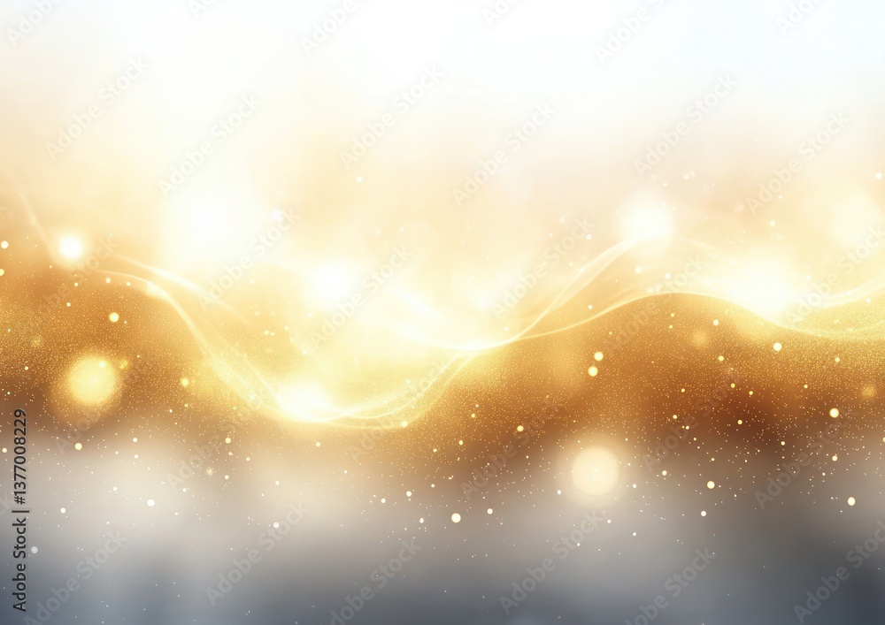 Poster abstract background with golden bokeh lights soft gradient and elegant composition