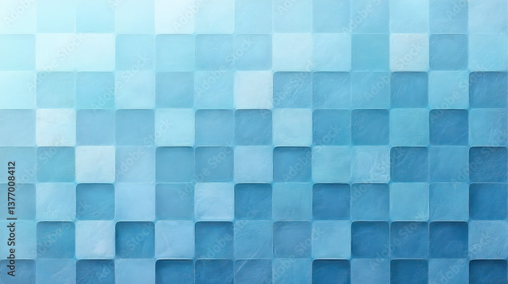 Poster checkered pattern textured background in soft pastel blue for modern design