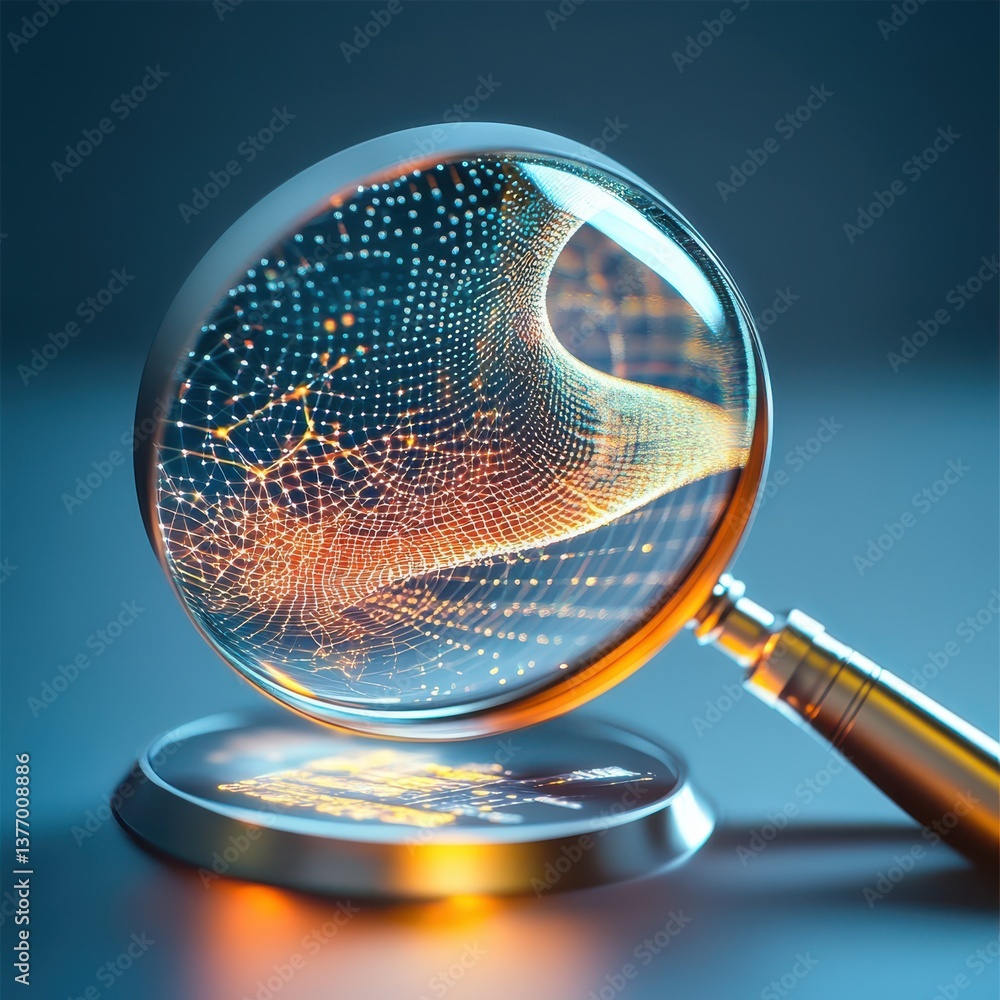 Poster futuristic gigapixel macro shot of data visualization studio digital art high-tech environment close