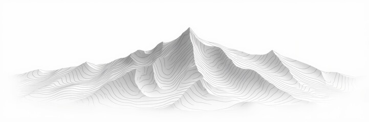 Monochromatic Mountainous Landscape with Contours