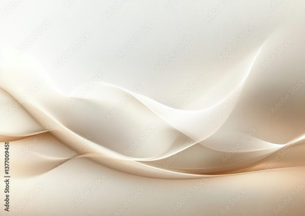 Poster textured abstract gradient background with elegant curves in soft beige tones