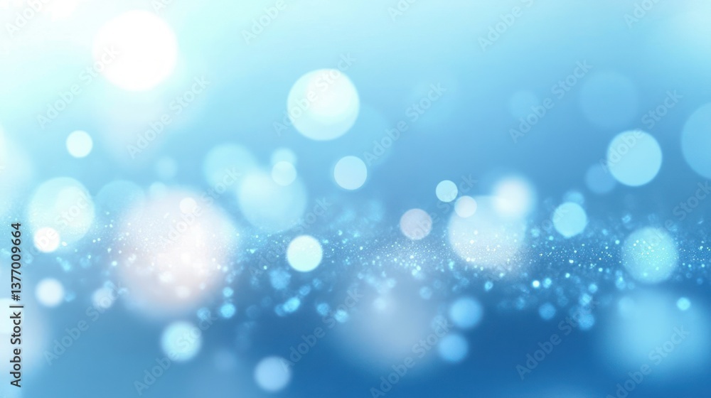 Poster illuminated bokeh gradient background simple pastel blue