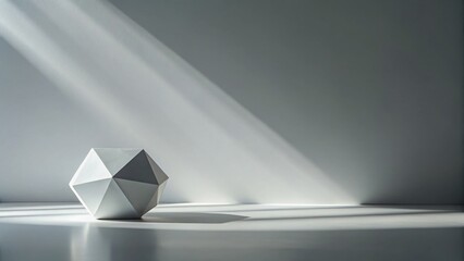 Minimalist Hard Light Photography: Geometric Shadow Play on White Background