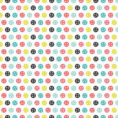 Vector colorful buttons seamless repeat pattern design background