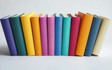Colorful Book Stack Isolated on White Background for Education and Study