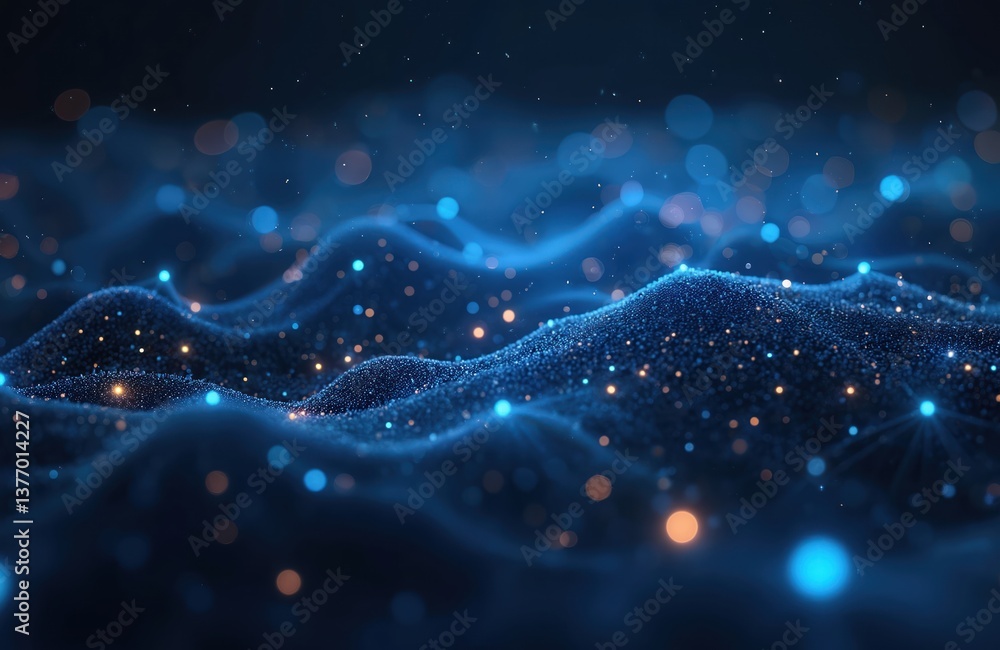 Fototapete abstract tech background featuring dots, lines connection. data technology concept, internet network