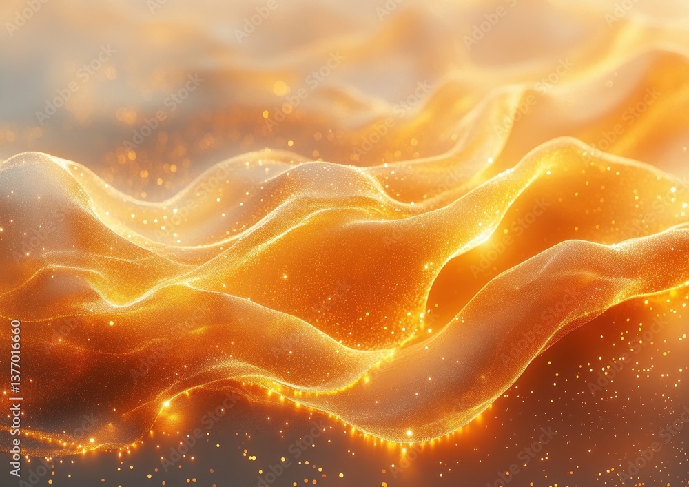 Poster elegant shiny gold curves background with sparkles and textured waves