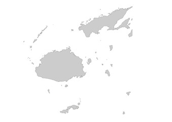 vector map of fiji country with gray color