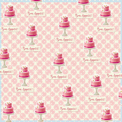 Vector celebration cake, seamless repeat pattern design background, gift wrap paper