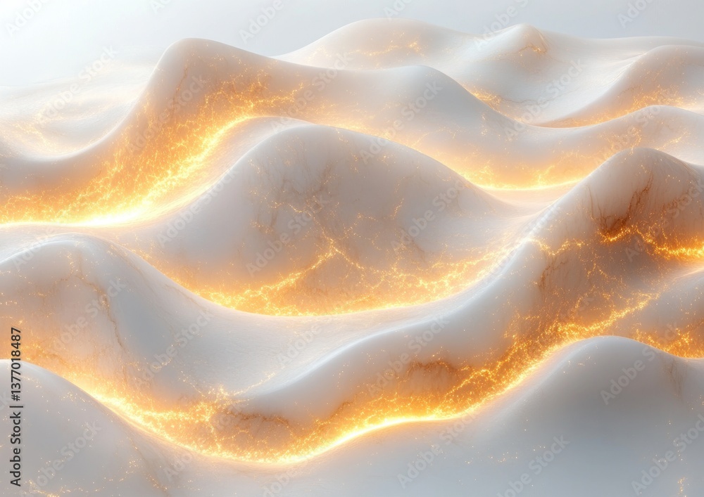 Poster elegant abstract marble texture background with shiny golden wave patterns