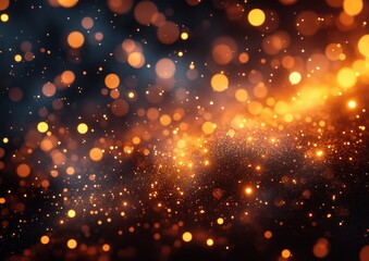 Fototapeta premium Golden Dreamy Bokeh Background with Ethereal Light Orbs and Soft Focus