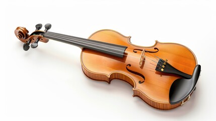 Obraz premium Hyperrealistic violin showcase indoor studio image art minimalist setting close-up view musical aesthetics