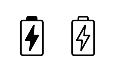 Battery icon vector illustration. battery charging sign and symbol. battery charge level
