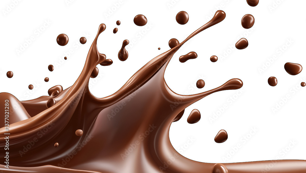 Aufkleber dynamic splash of rich chocolate emphasizing its smooth texture