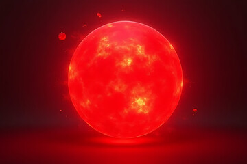 Erupting red star explosion cosmic space digital art animation sci-fi environment close-up