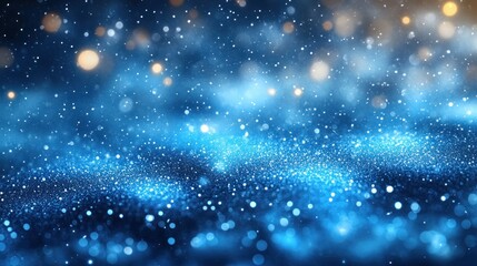 Fototapeta premium Glittering Bokeh Sky Blue Gradient Background Elegant Dreamy Illumination