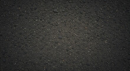 Dark Gray Asphalt Texture: Close-Up View of Gravel Road Surface