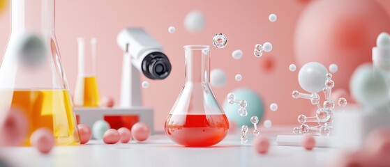 A group of scientists conducting advanced laboratory analysis, closely observing molecular samples and research data through microscopes and other scientific equipment.