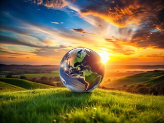 Panoramic Earth Logo Design: Sustainable Global Brand Identity